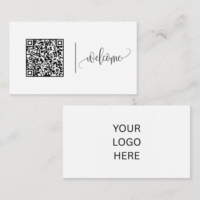 Welcome | Customizable QR code And Logo Template  Business Card (Front/Back)