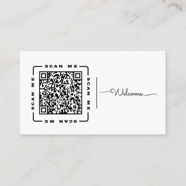 Welcome | Customizable QR code And Logo Template  Business Card (Front)