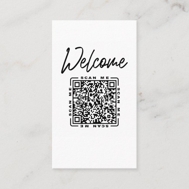 Welcome | Customizable QR code And Logo Template  Business Card (Front)