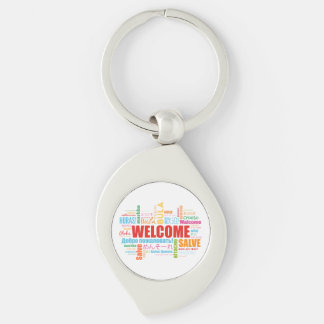 Welcome Different Languages Metal Keychain