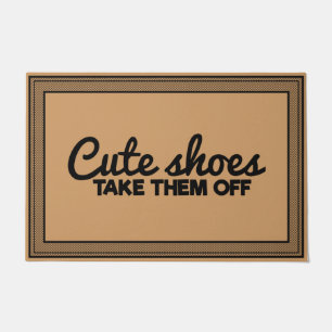 Welcome Door Mat Cute Shoes Take coconut colour