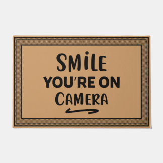 Welcome Door Mat Smile You're On coconut colour