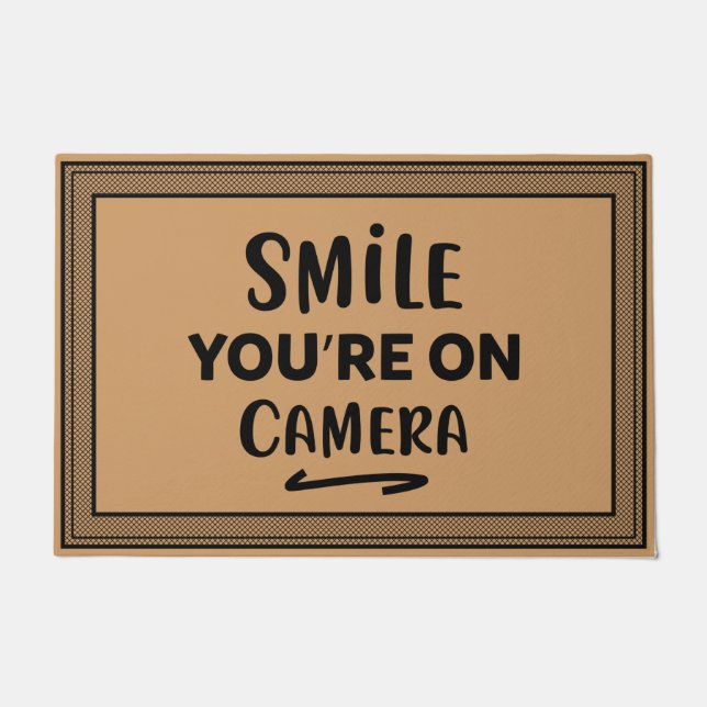 Welcome Door Mat Smile You're On coconut colour (Front)
