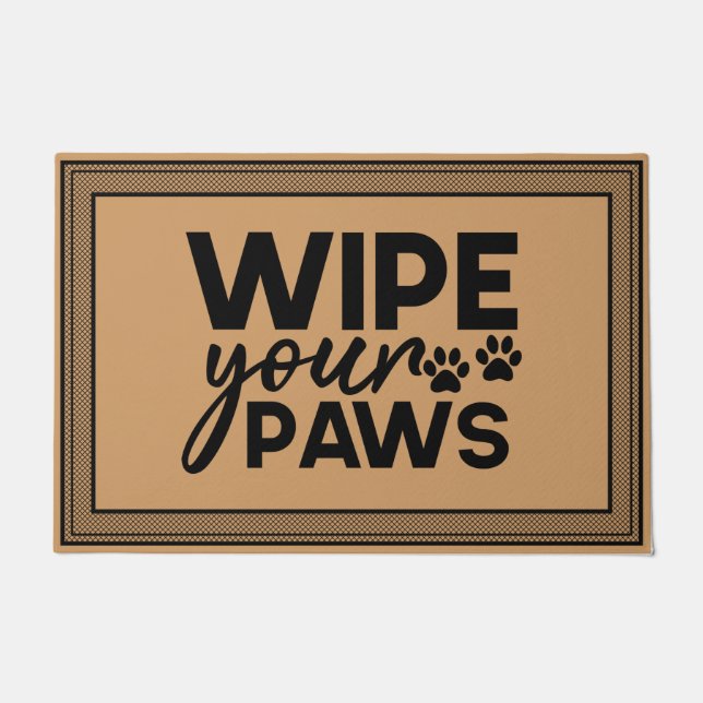 Welcome Door Mat Wipe Your Paws Coconut colour (Front)