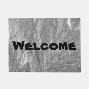 "Welcome" Door Mat with Intricate Frost Design