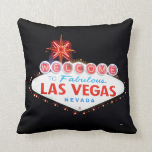 Welcome/Drive Carefully Las Vegas Sign Pillow