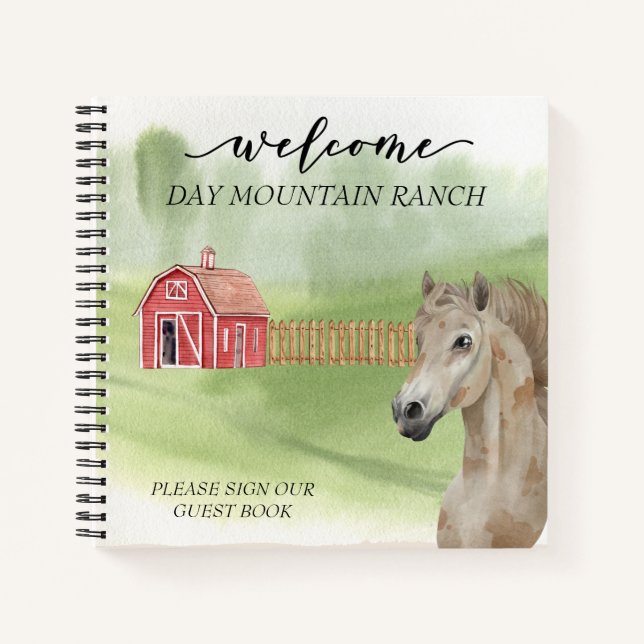 Welcome Dude Ranch Stable Horse Barn Guest Book (Front)