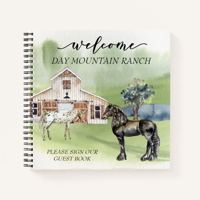 Welcome Dude Ranch Stable Horse Barn Guest Book (Front)