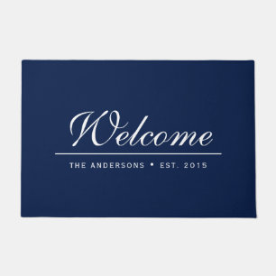 Welcome Editable Colour Established Family Name Doormat