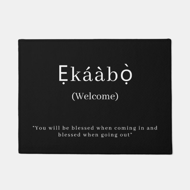 Welcome | Ekaabo Yoruba Door Mat (Front)