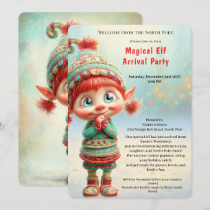Welcome Elf Party   North Pole Arrival Celebration Invitation