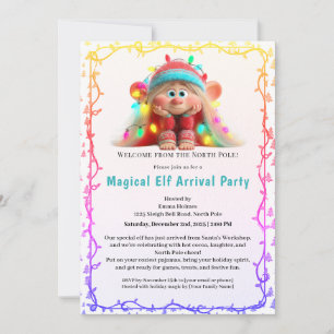 Welcome Elf Party   North Pole Arrival Celebration Invitation