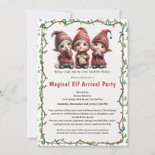Welcome Elf Party   North Pole Arrival Celebration Invitation