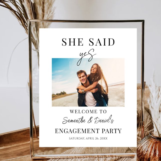 Welcome Engagement Party She said Yes Photo Custom Poster (Creator Uploaded)