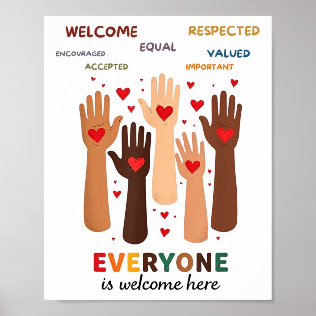 Welcome Everyone Is Welcome Here Idaho Teacher  Poster (Front)