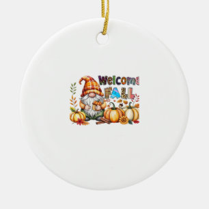 Welcome Fall Gnomes Classic T-Shirt.png Ceramic Ornament