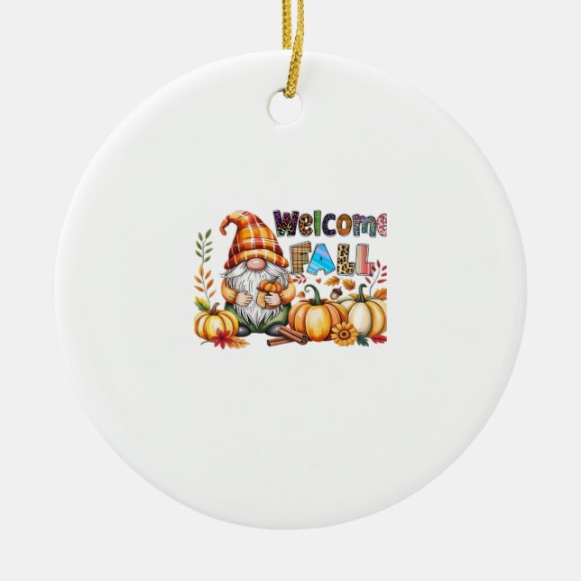 Welcome Fall Gnomes Classic T-Shirt.png Ceramic Ornament (Front)