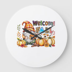 Welcome Fall Gnomes Classic T-Shirt.png Large Clock