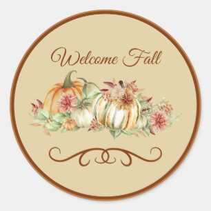 Welcome Fall Round Sticker