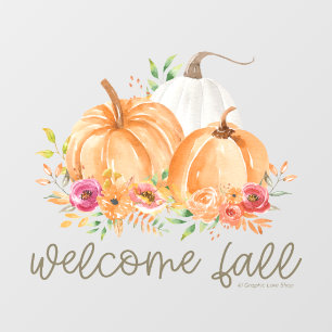 Welcome Fall Watercolor Pumpkins © GraphicLoveShop Window Cling