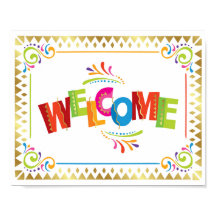 WELCOME Fiesta Party Sign Print