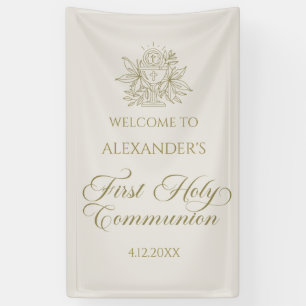 WELCOME FIRST COMMUNION banner custom marfil