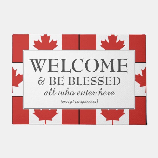 WELCOME | Flag of CANADA Doormat (Front)
