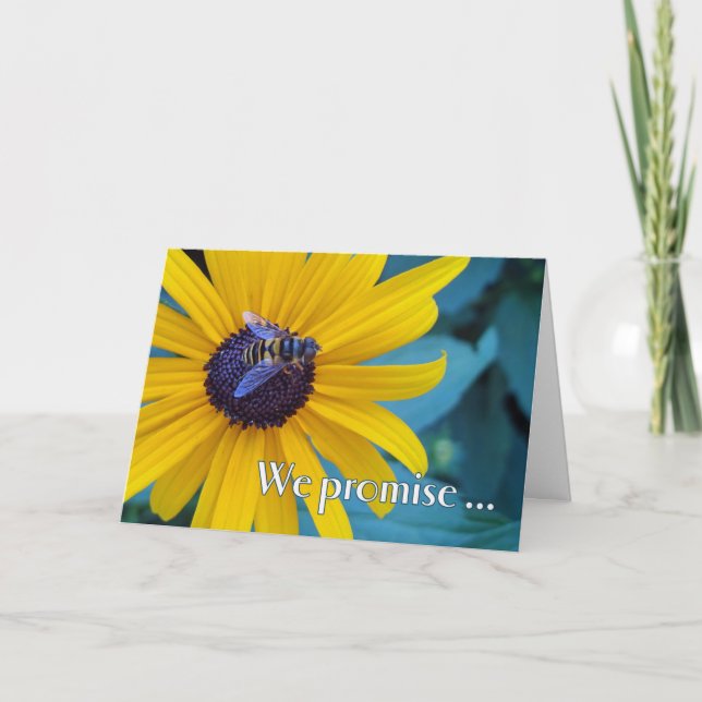 Welcome for New Clients Customers Bee on Flower Card (Front)