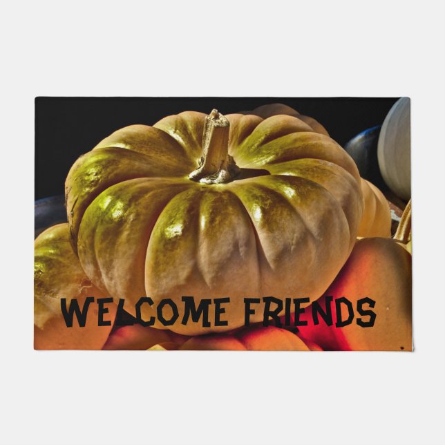 Welcome Friends Pumpkin Doormat (Front)