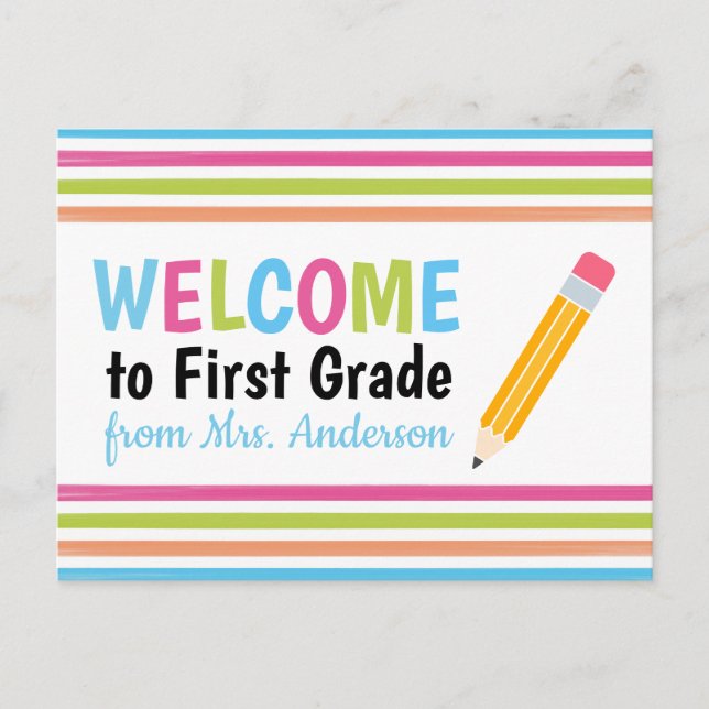 Welcome from the Teacher Back to School Postcard (Front)