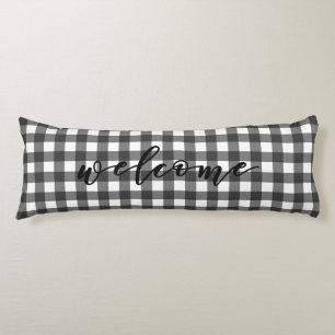 WELCOME GINGHAM BODY PILLOW