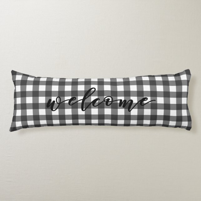 WELCOME GINGHAM BODY PILLOW (Front)