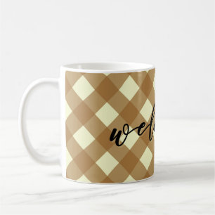 WELCOME - GINGHAM COFFEE MUG