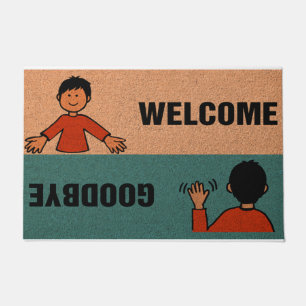 Welcome Goodbye Rug, Cute Boy Doormat