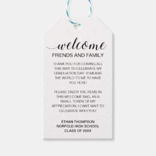 Welcome Graduation Out Of Town Guest Gift Bag Tags