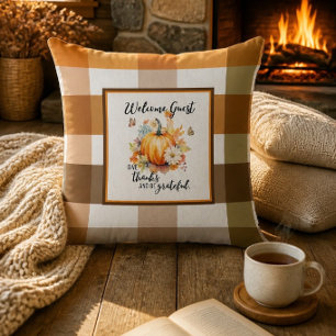 Welcome Guest - Be Grateful Autumn Decor Pillow