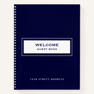 Welcome Guest Book Navy