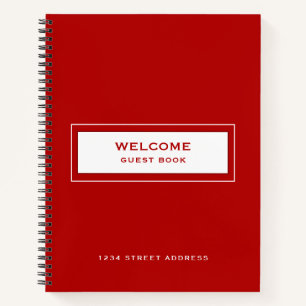 Welcome Guest Book Red