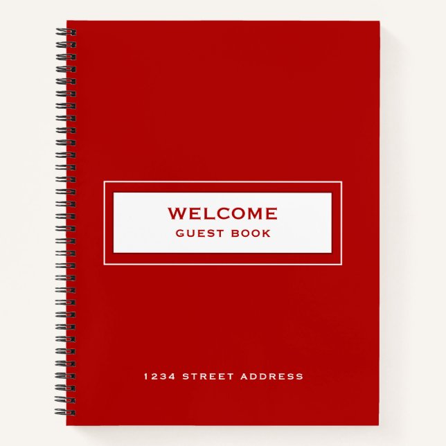 Welcome Guest Book Red (Front)