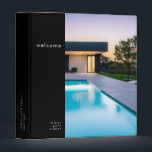 Welcome Guest Information Guide Book Binder<br><div class="desc">Modern guest information binder features a minimal photo design in a classic black and white colour palette. "Welcome" and custom rental name or custom text presented in simple font. Shown with a custom welcome message, rental name and photo on the front in modern typography, this personalized professional vacation rental binder...</div>