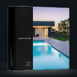 Welcome Guest Information Guide Book Binder<br><div class="desc">Modern guest information binder features a minimal photo design in a classic black and white colour palette. "Welcome" and custom rental name or custom text presented in simple font. Shown with a custom welcome message, rental name and photo on the front in modern typography, this personalized professional vacation rental binder...</div>