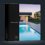 Welcome Guest Information Guide Book Binder<br><div class="desc">Modern guest information binder features a minimal photo design in a classic black and white colour palette. "Welcome" and custom rental name or custom text presented in simple font. Shown with a custom welcome message, rental name and photo on the front in modern typography, this personalized professional vacation rental binder...</div>