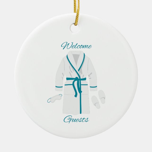 Welcome Guests Ceramic Ornament (Front)