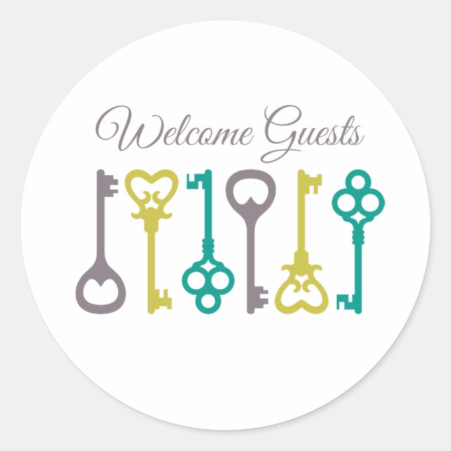 Welcome Guests Classic Round Sticker (Front)