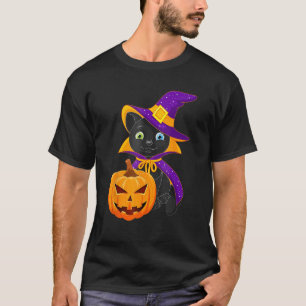 Welcome Happy Hat Cat Halloween 2023 Devil Face Pu T-Shirt