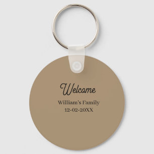 Welcome home add family name house inauguration keychain
