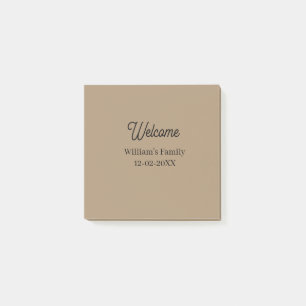 Welcome home add family name house inauguration post-it notes