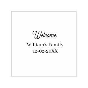 Welcome home add family name house inauguration  self-inking stamp