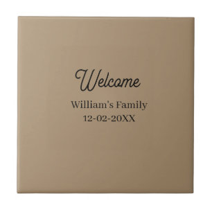 Welcome home add family name house inauguration tile