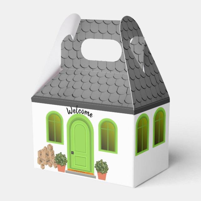 Welcome Home Adorable Realtor Housewarming Favor Box (Front Side)